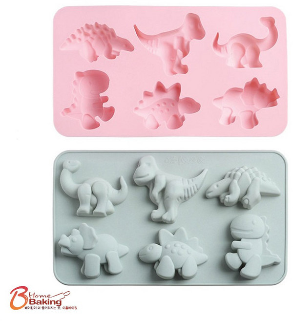 이홈베이킹 차칸쿡-실리콘몰드 공룡6종 랜덤1개, 1개
