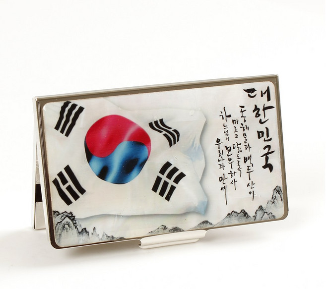 경일문화가게 자개 명함케이스 나전칠기 외국인선물, 1개, 태극기