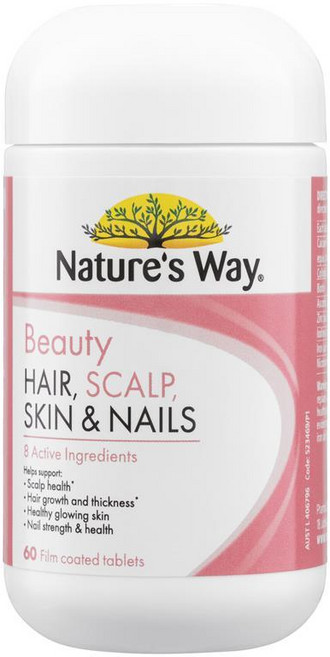 호주 네이쳐스웨이 Nature's Way Hair Scalp Skin & Nails 뷰티 헤어 스칼프 스킨 네일, 3개, 60정
