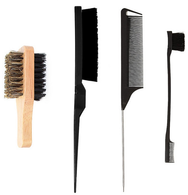 루이토아 슬릭 업스타일 백콤 헤어 세팅 브러쉬, 1개, 블랙