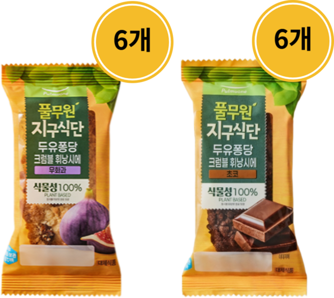 풀무원 지구식단 두유퐁당 크럼블 휘낭시에 초코, 2개, 192g