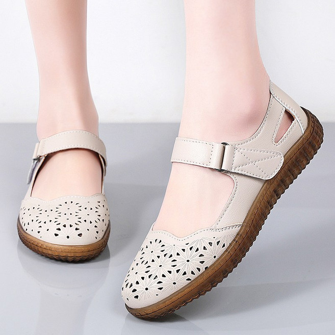 Modern Fashion 여성 발편한 플랫 스트랩 샌들 벨크로 슈즈 X172