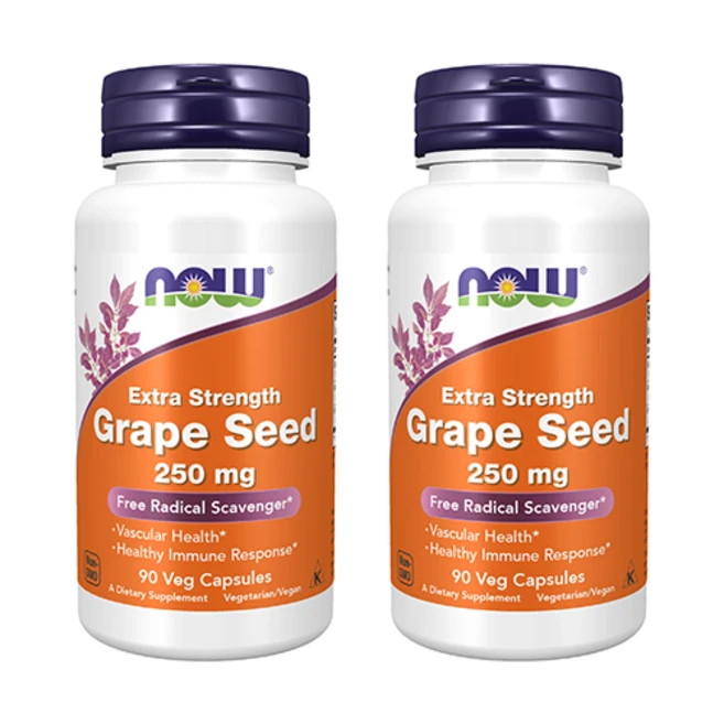 나우푸드 그레이프 씨드 250mg 베지 캡슐, 90정, 2개 - 쿠팡