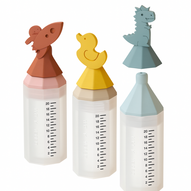 이크 실리콘 투약병 검정눈금 20cc, 3개, 1세트