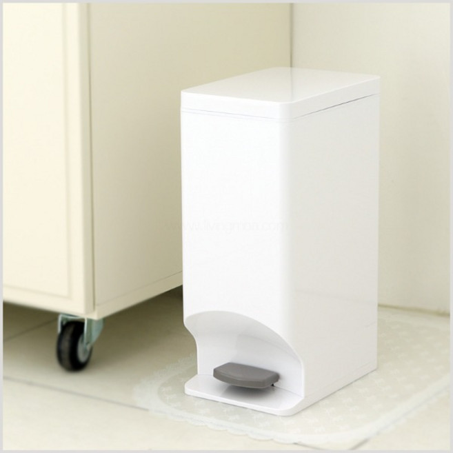 OHE 페달휴지통 SMART POT 화이트 욕실쓰레기통 틈새공간, 1개