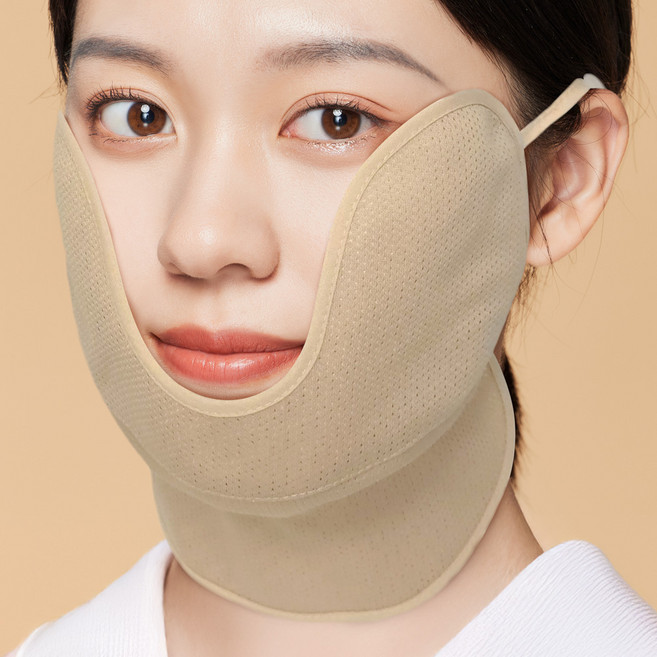 자외선차단 볼마스크 넥커버형 골프 볼가리개 기미out, 베이지, 1개