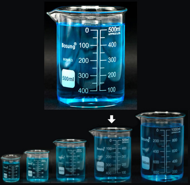 유리 비이커 500ml 1개 과학실험 실험재료 비커 초자