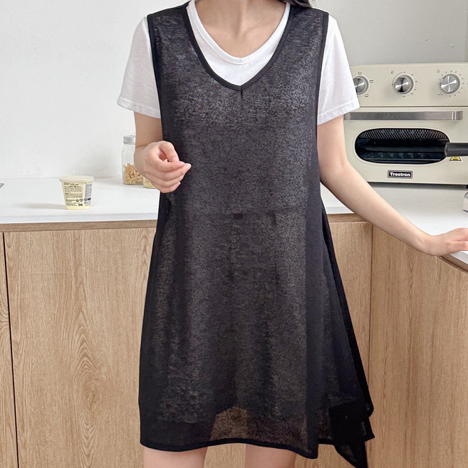 클리티아 체형커버 레이어드 루즈핏 쉬폰 가오리 스판 조끼