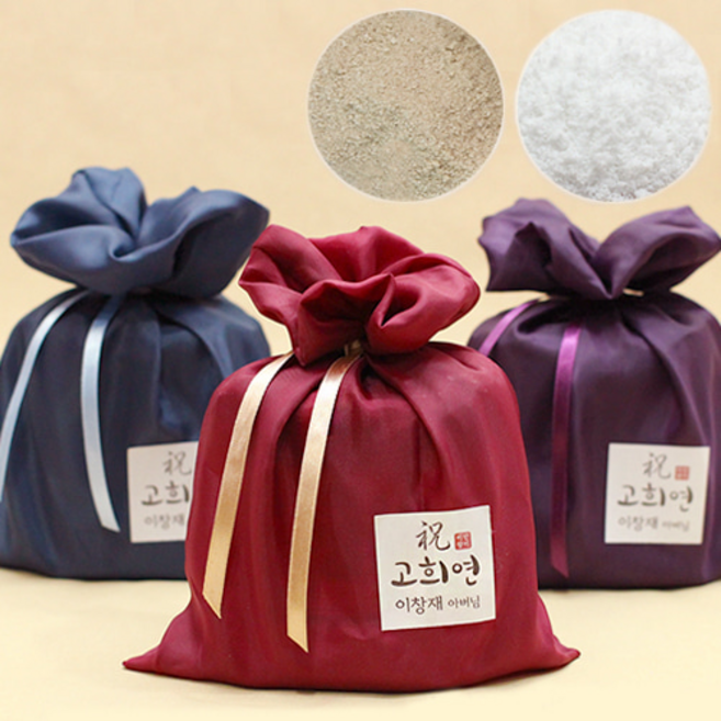 [名品]국내산 함초소금 구운소금 300g 리본 비단보자기포장