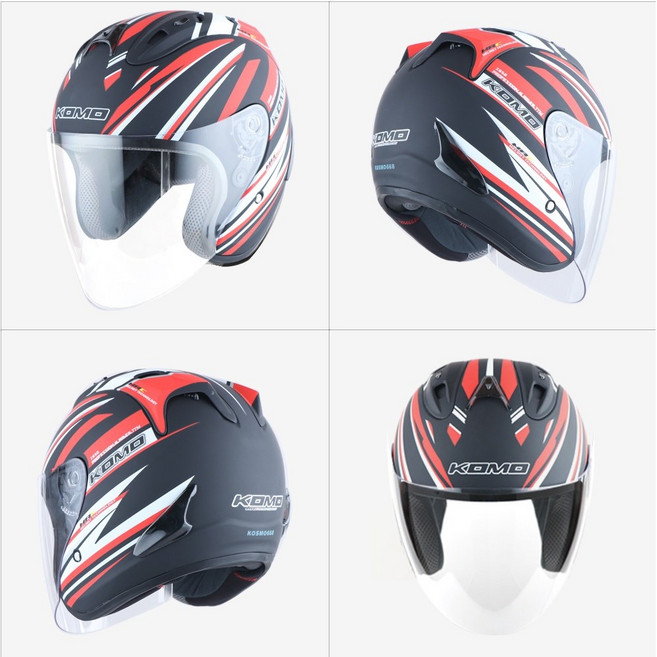 KOMO 코모 668 오픈페이스 오토바이 헬멧, [NEW] 668 MATT BLACK RED