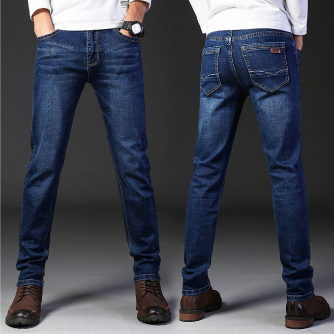 NUNUHANA 남성 빅사이즈 스판 워싱 일자 데님 청바지 DM39