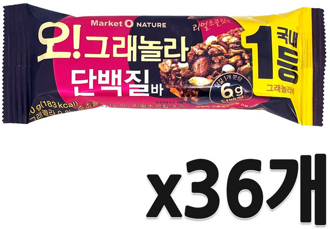 오리온 오 그래놀라 단백질바, 480g, 3개
