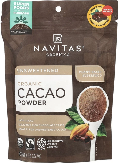 몸관리하세요 겨울입니다 Navitas Organics 유기농 카카오 분말 무가당 227g(8oz) 특별관리진행, NavitasOrganics유기농카카오분말무가당227g, 227g, 1 - 쿠팡