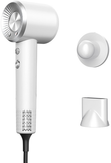 HOOYS 헤어드라이기 BLDC 1600W 음이온 저소음 냉온풍 빠른건조 모발건조기, 실버-화이트, TL-HD30000W