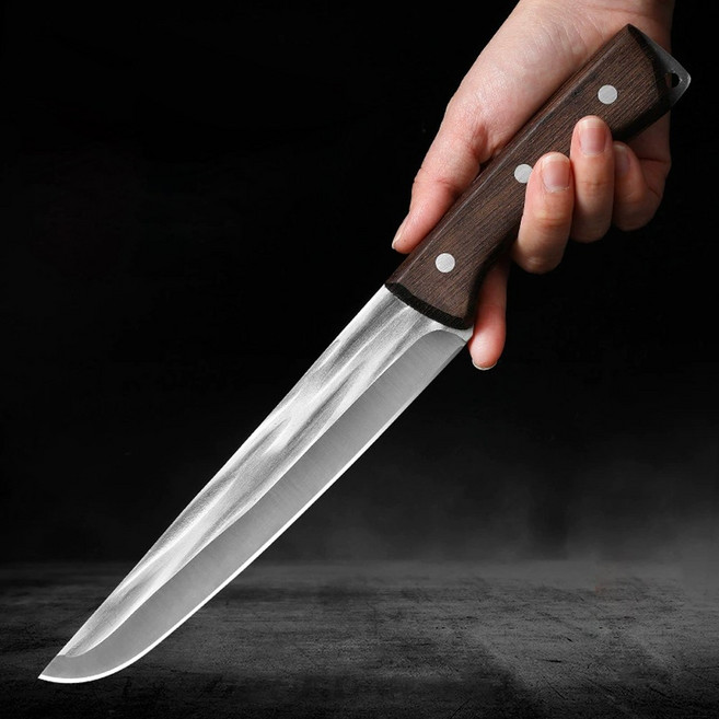 1/1+1 수제 단조 정육칼 셰프 전용 칼 정육칼 고기나이프 고기칼 정육칼, 2개, 갈색