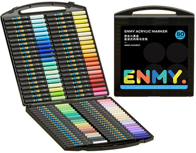 ENMY 壓克力馬克筆 軟頭畫筆, 80色, 1箱