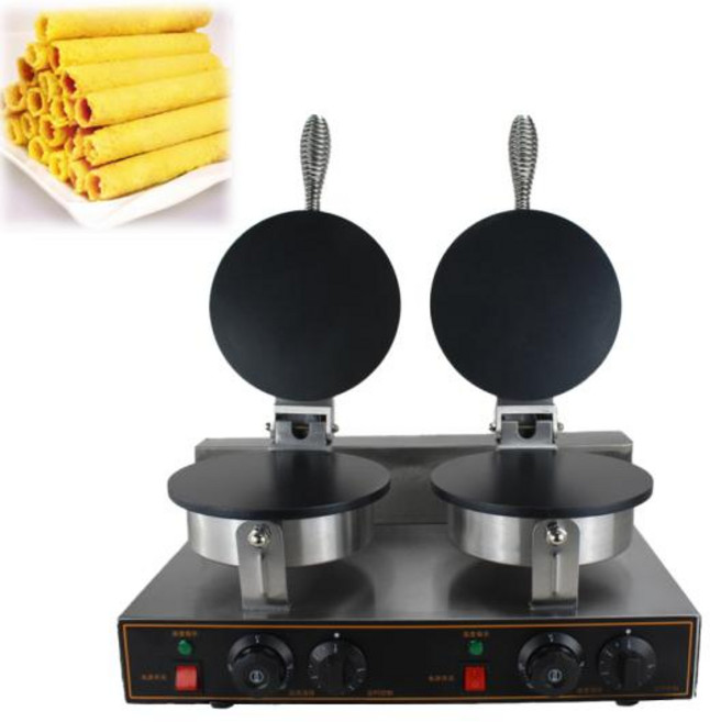상업용 전기 더블 헤드 에그 롤 만들기 기계 와플 수동 비스킷 메이커, 7) 220V  UK, 1개