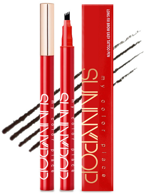 눈섭 타투 펜슬안지워지는 타투 아이브로우 타투 눈썹펜슬 아이브로우틴트 아이브로우 펜슬 타투아이브로우 눈썹 타투펜, 다크브라운, 1개