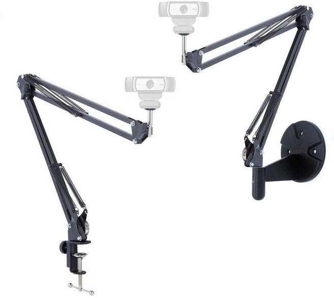 AceTaken 웹캠 스탠드 키트 로지텍 C920 C920s C922x C930e C925e Brio용 2in1 벽 마운트 및 클램프 암 홀더, AceTaken 웹캠 스탠드 키트, 로지텍 C920 C