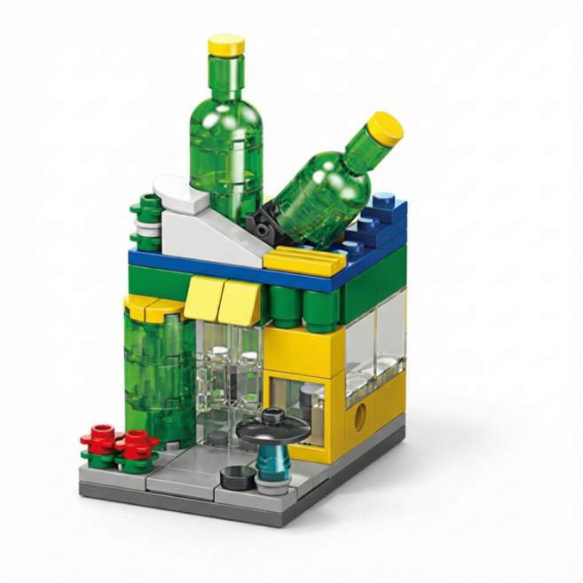 에버샵 어린이 성인 취미 미니 블록 레고 나노 블럭 상점 음식점 카페 조립 완구, 1개, L타입