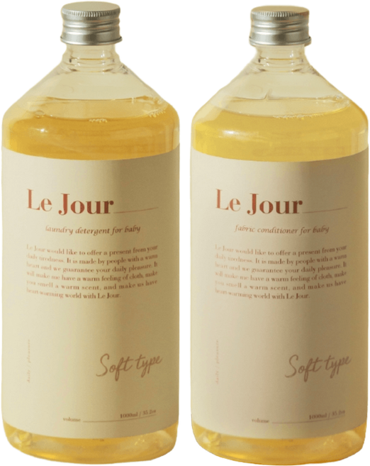 르주르 소프트 베이비 세트 아기세탁세제 섬유유연제, 1세트