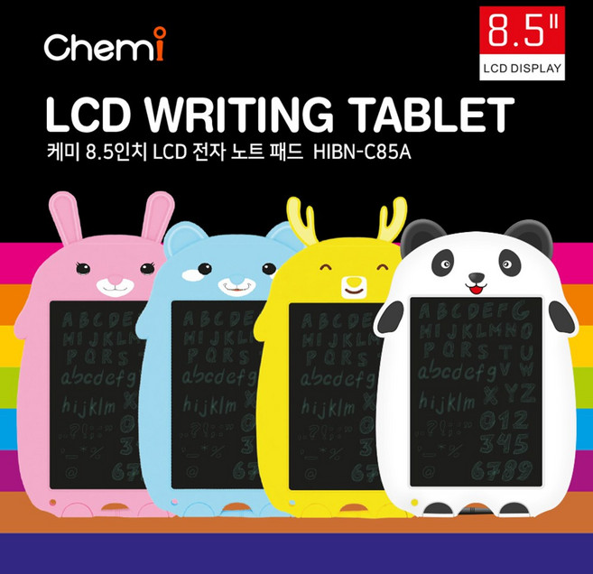 케미 캐릭터 부기 전자노트 패드 태블릿 보드 낙서장 8.5인치, 화이트(판다), 캐릭터 전자노트