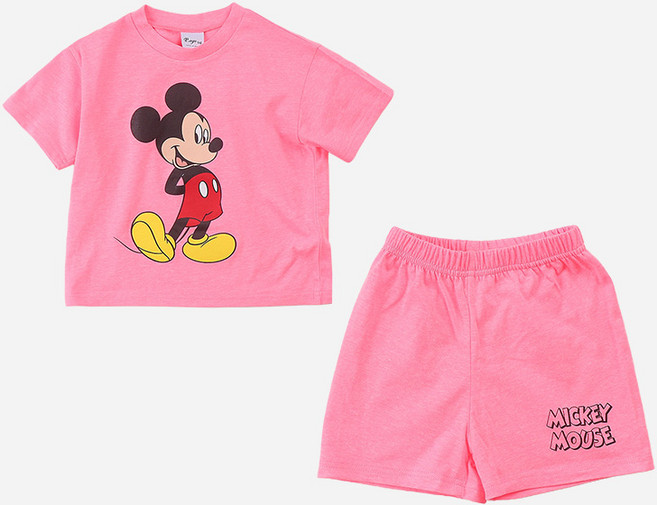 디즈니 여름 아동용 형광미키반팔 상하복 세트