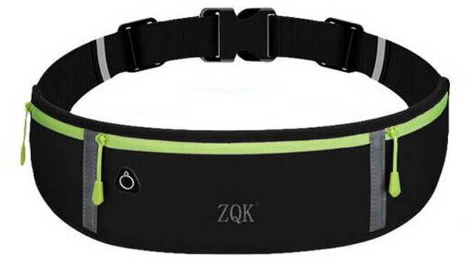 ZQK 運動腰包, 1個, 黑色, 黑色
