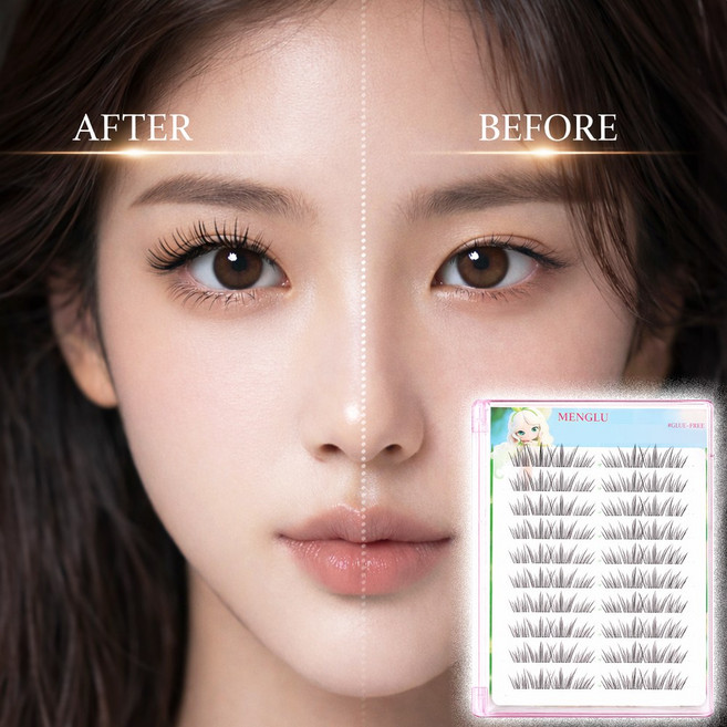 프랜베이 인조 노글루 속눈썹 10-14mm, 1개, 블랙