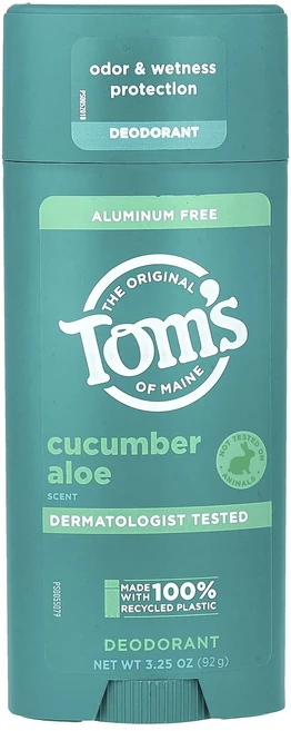 Tom's of Maine 알루미늄 무함유 데오드란트 오이 알로에 92g(3.25oz), TomsofMaine알루미늄무함유데오드란트오이알로에92, 92g, 1개 - 쿠팡