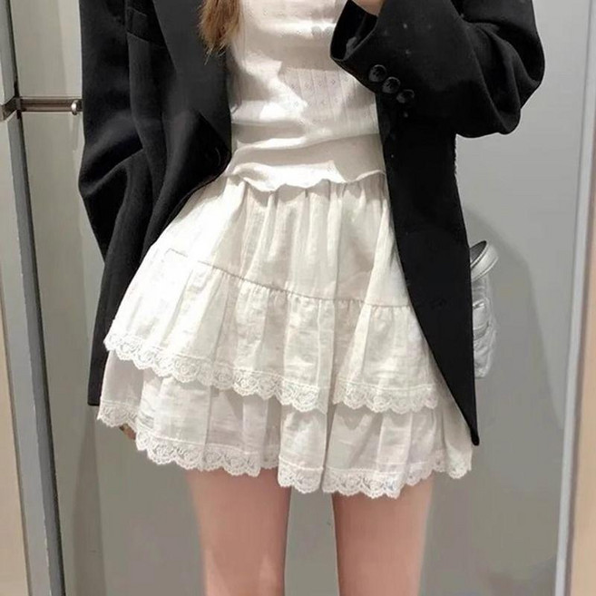 蕾絲蛋糕短裙