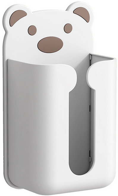 허브코코 곰돌이 벽걸이 무타공 티슈케이스, 1개, 코코화이트브라운