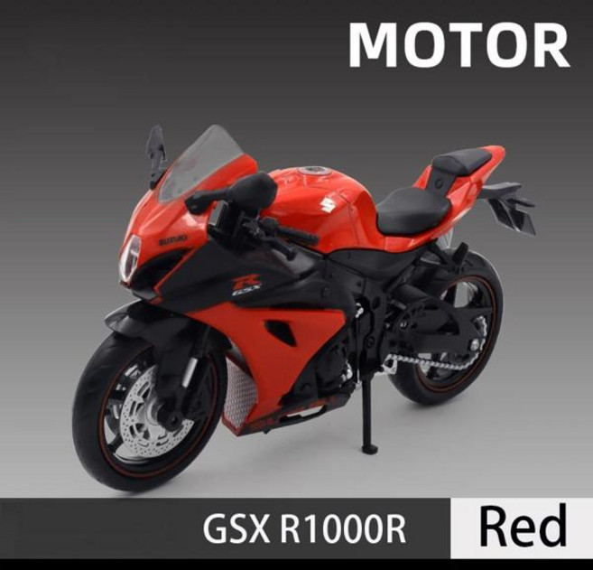 112 스즈키 GSX-R1000R L7 합금 다이 캐스팅 오토바이 모델 장난감 자동차 컬렉션 Autobike Shork-Absorber 오프로드 Autocycle 장난감 선물, 01 Red