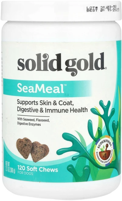 반려견 종합영양 소프트츄 120개 360g | 솔리드골드 SeaMeal(씨밀) Soft Chews, 반려견 종합영양 소프트츄 120개 360g | 솔리드골 - 쿠팡