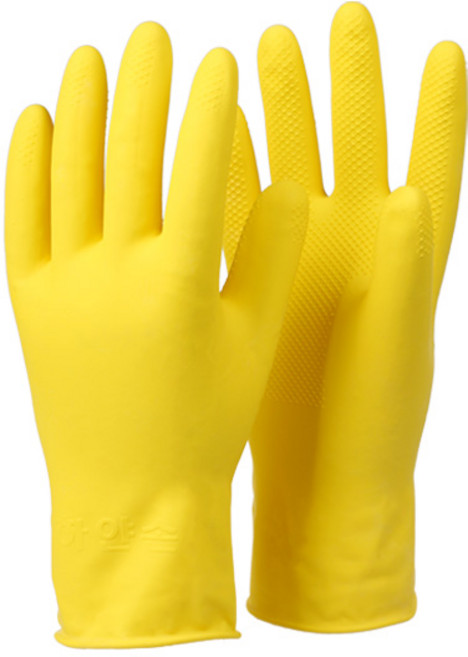 하얀손 손목 고무장갑 노랑색, 중(M), 10개