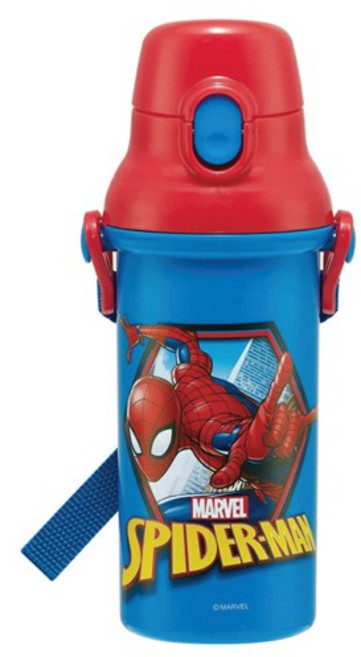 마블 스파이더맨25 원터치 물통 유아 아동 어깨끈 물병 식기세척기 가능 (689444)