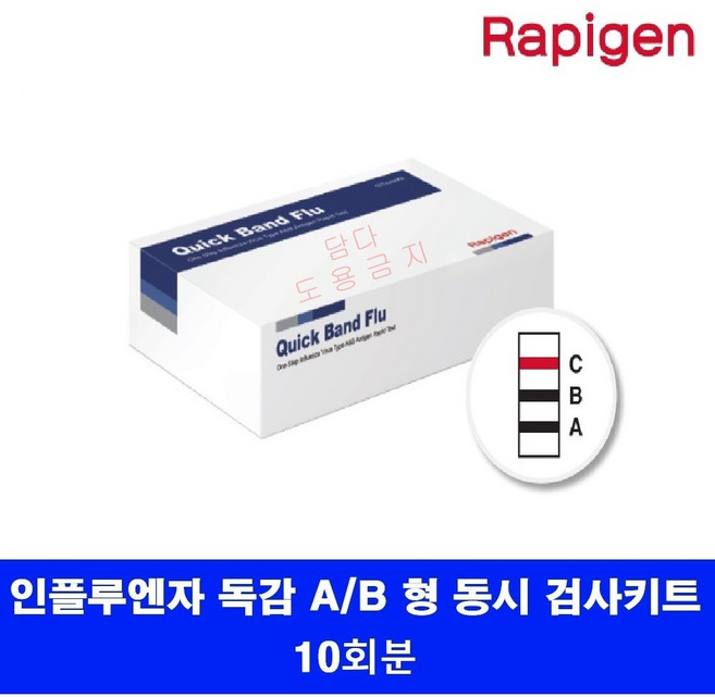 래피젠 독감 진단 키트 A형+B형 인플루엔자 동시 검사 키트, 1세트, 10개입