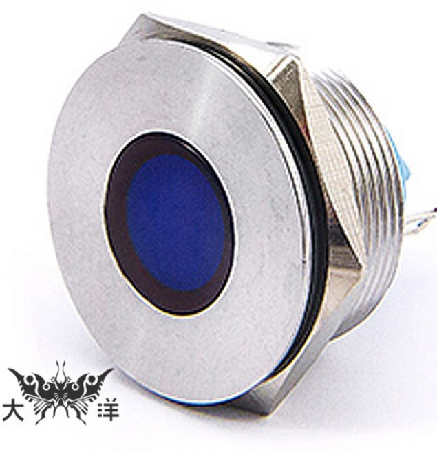 25mm 不鏽鋼金屬平面指示燈(焊線式) DC24V 紅色, 1個, AC110V 紅色, AC110V