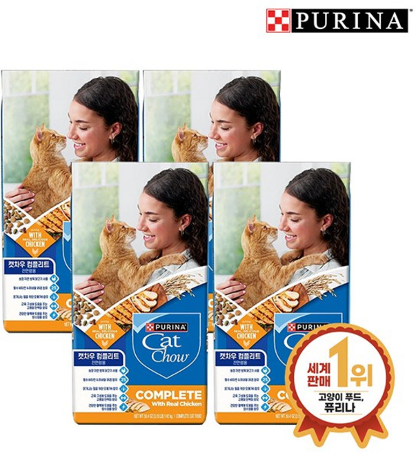 퓨리나 캣차우 컴플리트 1.42kg_4팩_고양이 사료_리뉴얼, 1.42kg, 4개, 닭