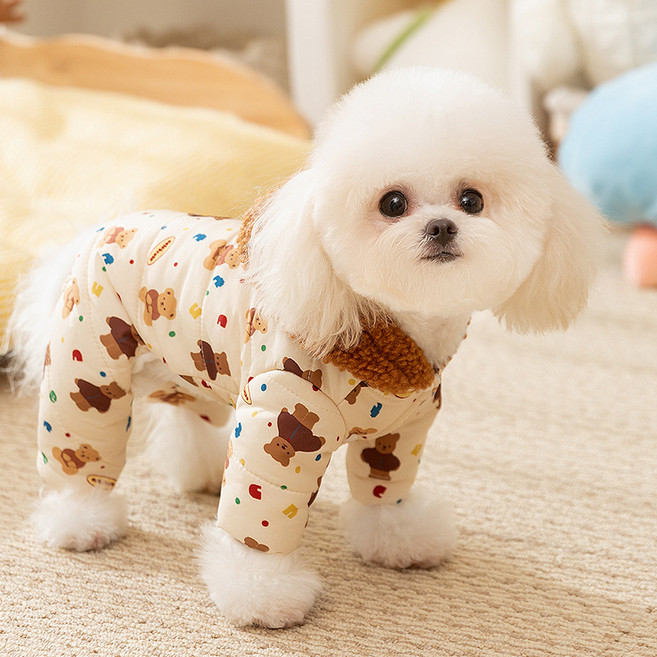 Tinduo 강아지 고양이 패딩 겨울옷 경량 조끼 타입 반려견 다운 패딩 가볍고 오래가는 보온, 1개, 갈색