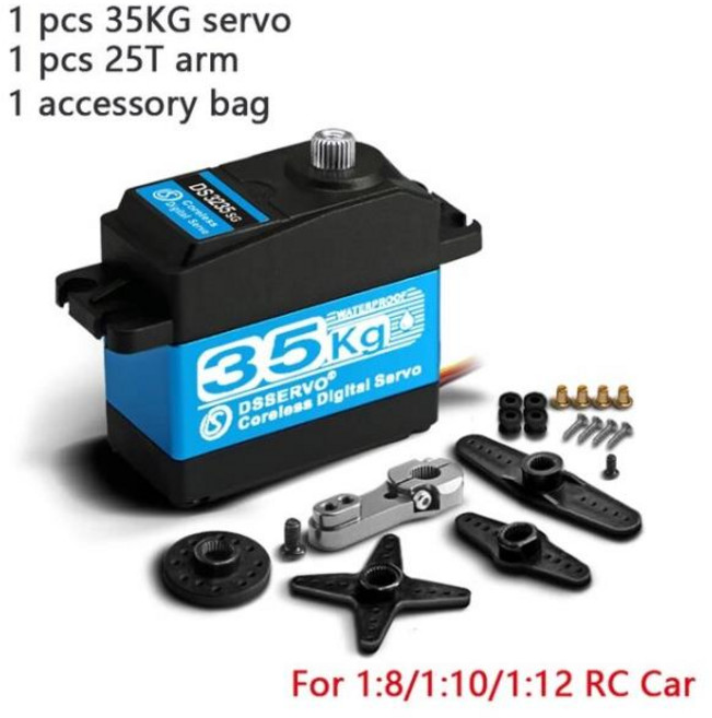 고토크 코어리스 서보 모터 디지털 및 방수 아두이노 로봇 DIY RC 자동차용 1X 35kg DS3235, 01 DS3235 SSG-180, 1개