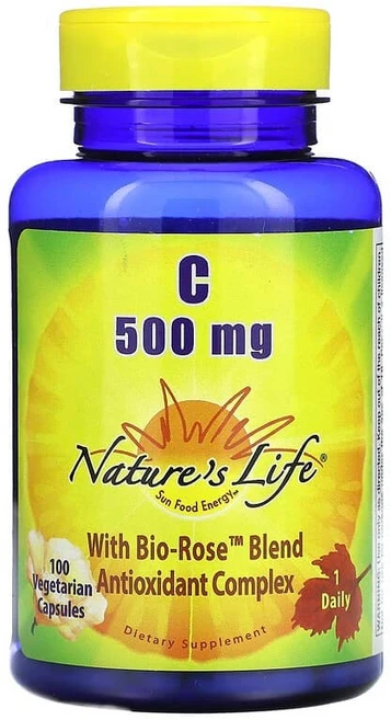 Nature's Life 비타민C 500mg 베지 캡슐 100정 Life (네이처스 라이프), 1개 - 쿠팡