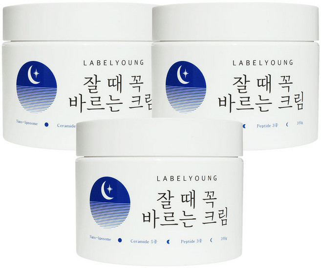 [라벨영] 쇼킹잘때꼭바르는크림 고수분 영양 보습/미백주름탄력화이트닝 올인원수분크림 3개, 100g