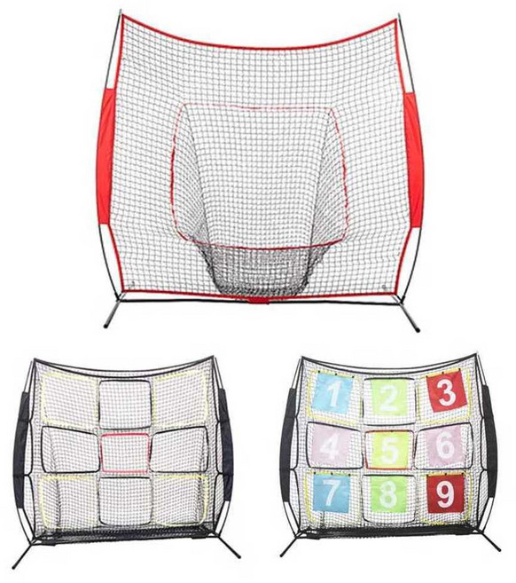 야구 연습장 네트 야외 연습 투수 타자 배팅 그물망 스트라이크존 2.1x2.1m+빨강 검정 메쉬+가방, 2.1x2.1m 선반빨간색과그리드 타겟 프레임, 1개