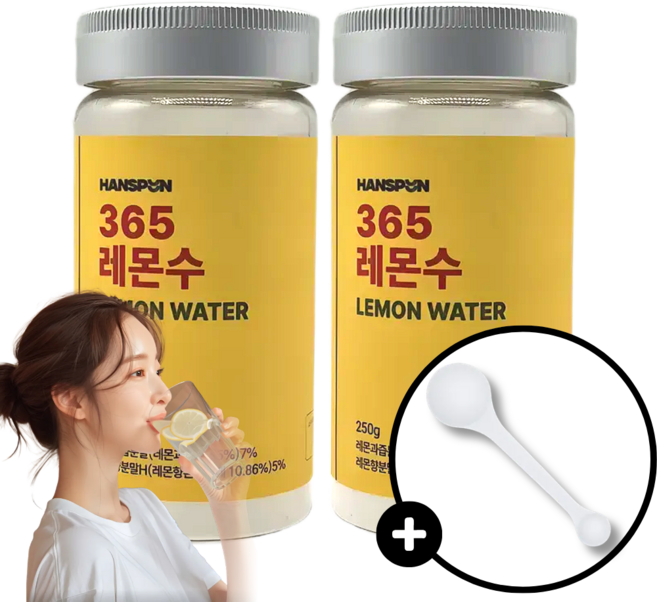 한스푼 물에 타먹는 리얼 365 레몬수, 250g, 2개