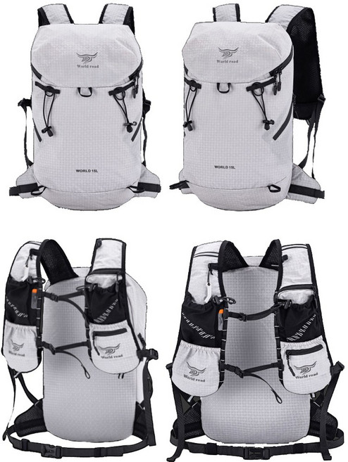 소형 등산배낭 트레킹 조끼 가방 경량 15리터 방수원단 백팩, 15L트레킹배낭:블랙