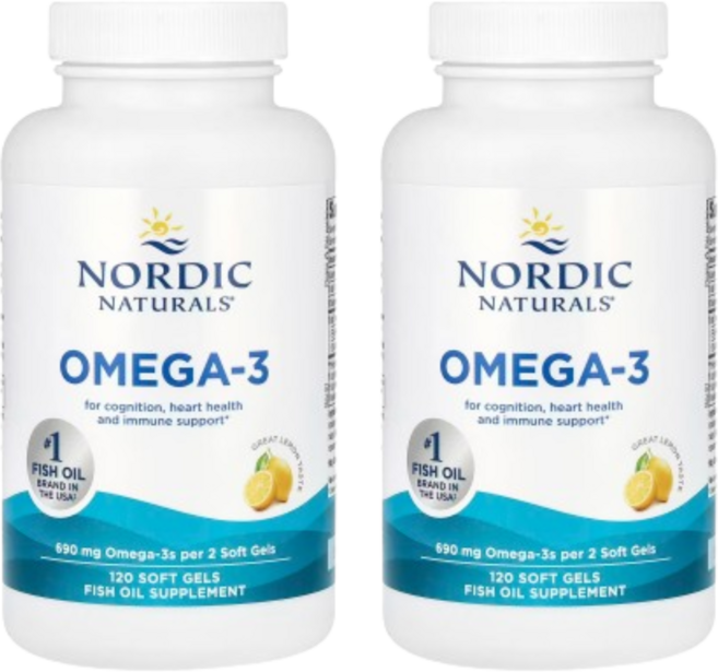 Nordic Naturals 오메가3 그레이트 레몬 맛 소프트젤 120정 2개