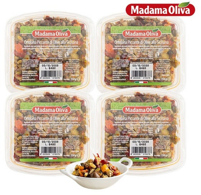 [보라티알] 마다마 스파이시 카스텔베트라노 올리브 샐러드 150g x 4개, 보라티알 마다마 스파이시 카스텔베트라노 올리브 샐러드