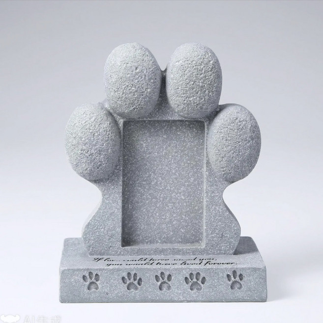 발바닥 모양 반려동물 추모 비석 액자 레진 강아지 고양이 야외 정원 묘비 기념석 장례 메모리얼, 1개