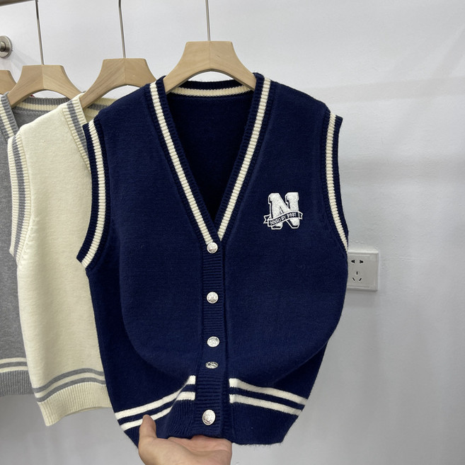 민소매 니트 베스트 여 추동 루즈핏 니트